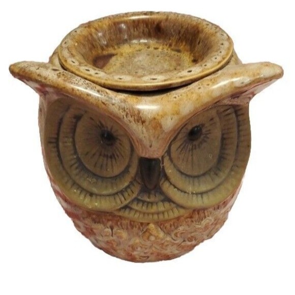 ScentSationals Intertek Light Up Owl Ceramic Wax Warmer Lamp Nightlight 6" Tall - Picture 2 of 6
